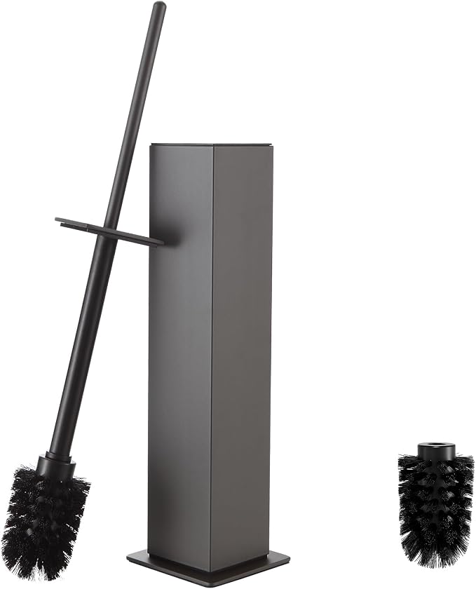 Toilet Brush and Holder Floor Standing, Gun Gray - Image 2