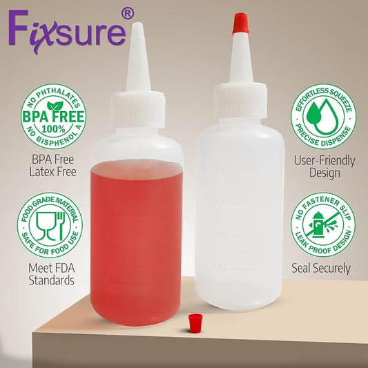 Plastic Squeeze Bottles with Red Tip Cap, 4 Oz Squirt Bottle - Image 2