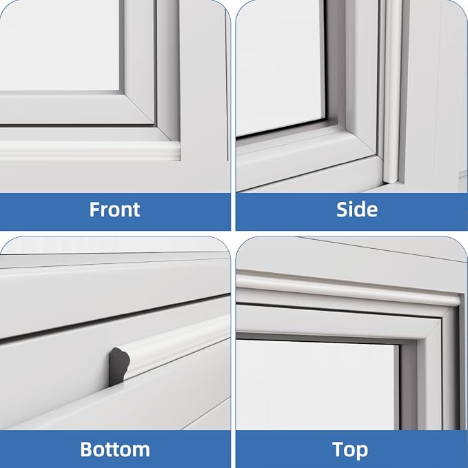 Wedge-Shape Window Weather Stripping Door Frame Seal Strip 3Pcs×196" White - Image 8