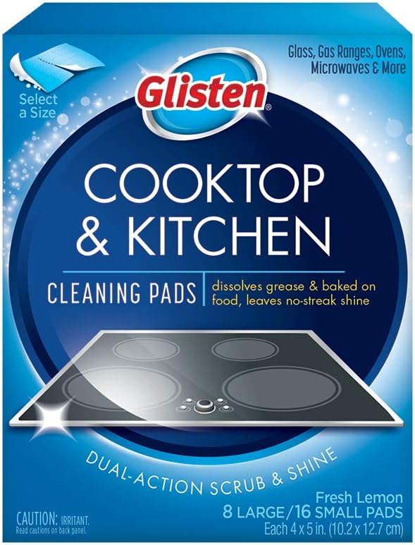 Glisten GC0608T Cooktop & Kitchen Cleaning, 8 Large/16 Small Pads by Glisten