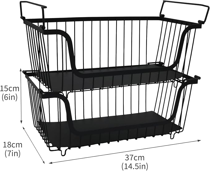 2 Pack Cleaning Supply Caddy and Trash Bag Holder Stand Set, Stackable Wire - Image 7