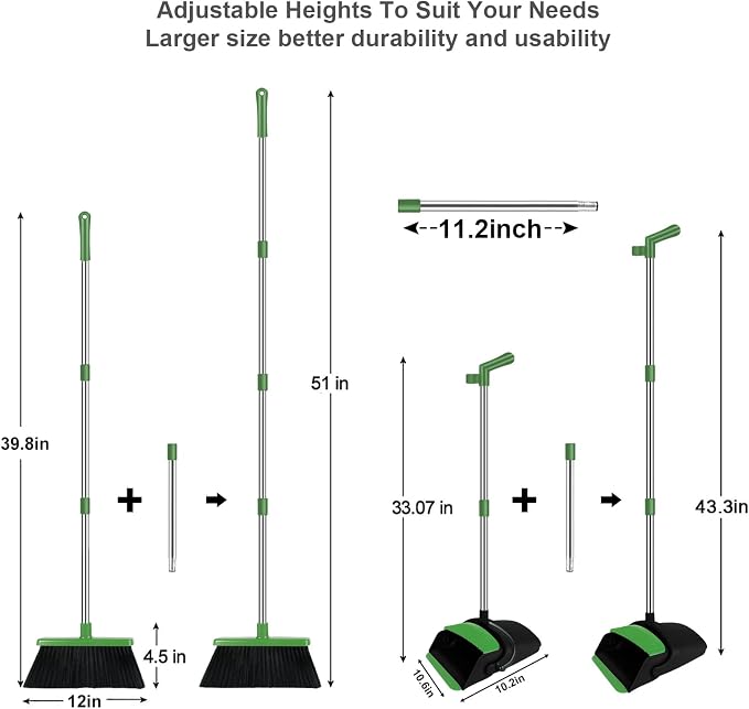 Green Broom with Dustpan Combo Set - Image 2