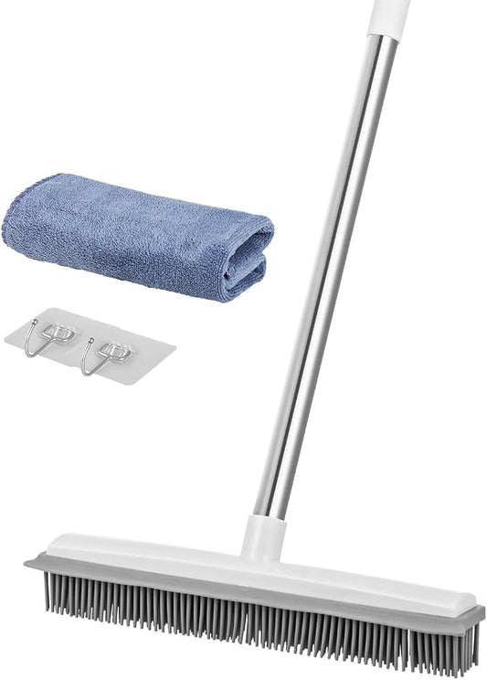 VEVOR Pet Hair Removal Broom, 58.46 in Adjustable Long Handle, Rubber Broom by VEVOR