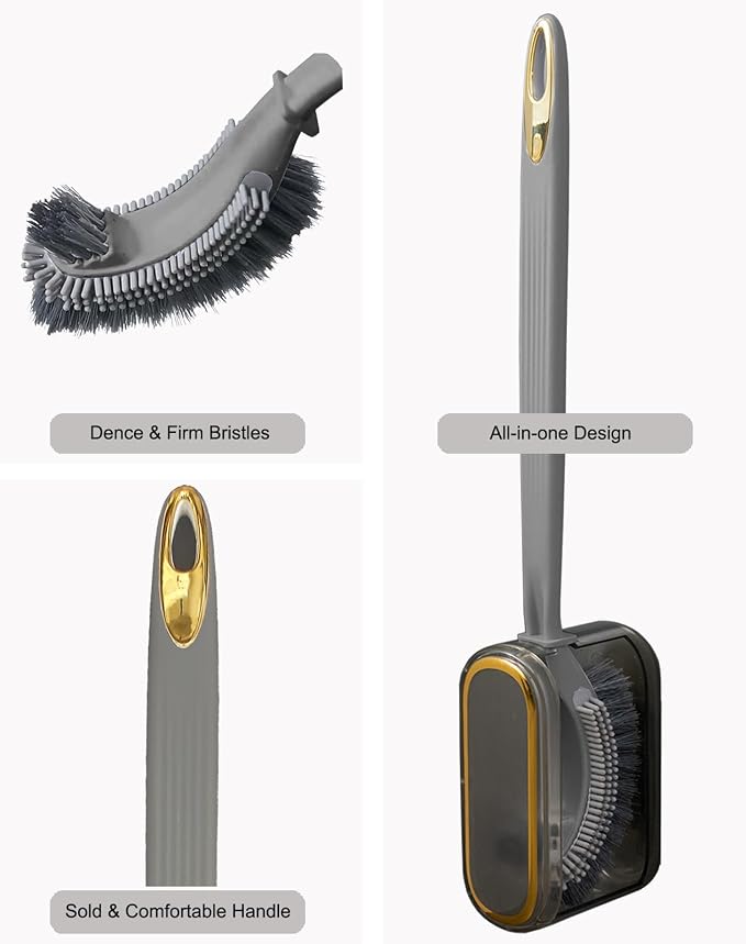 Toilet Brush and Holder Set, Under Rim Toilet Scrubber - Image 7
