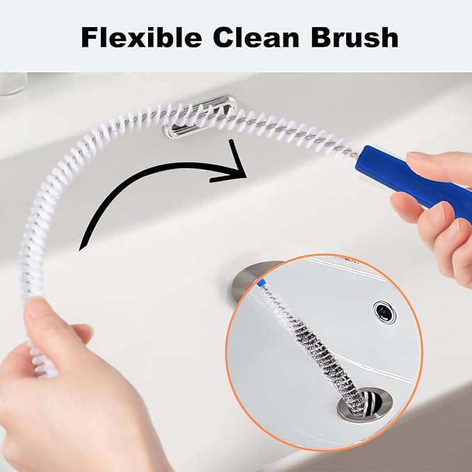 Adove Drain Cleaning Brush 2pack, Long Drain Clog Remover Tool 23.6inch - Image 4