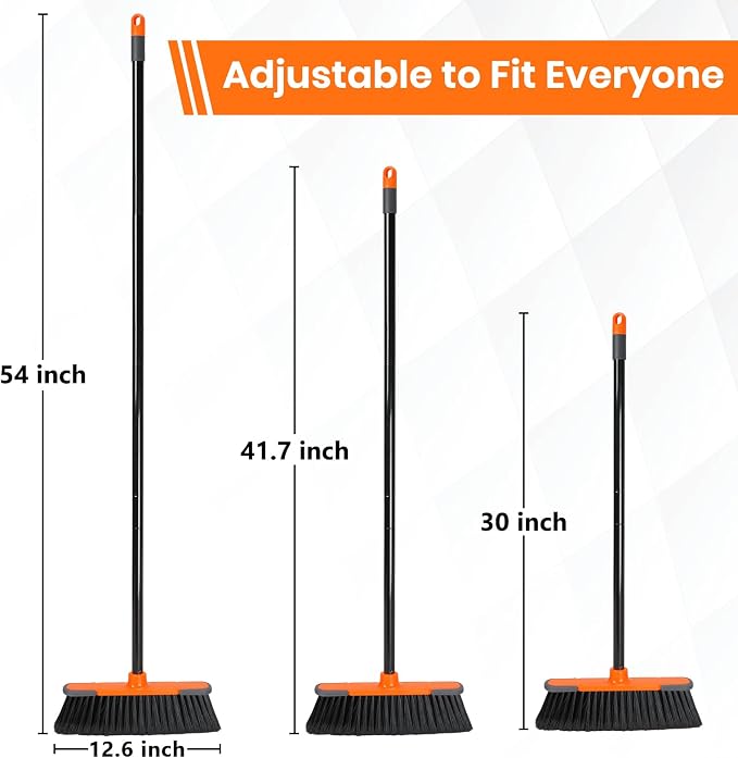 4 PK Soft Bristle Push Brooms for Sweeping Indoor/Outdoor Heavy Duty Commercial - Image 4