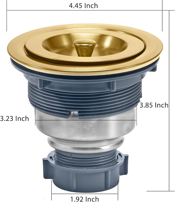 KONE 3-1/2 Inch Brass Sink Drain, Durable Stainless Steel Brass Kitchen Sink - Image 5