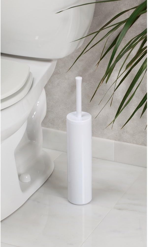 iDesign Una BPA-Free Plastic Toilet Bowl Brush and Holder Set - Image 2