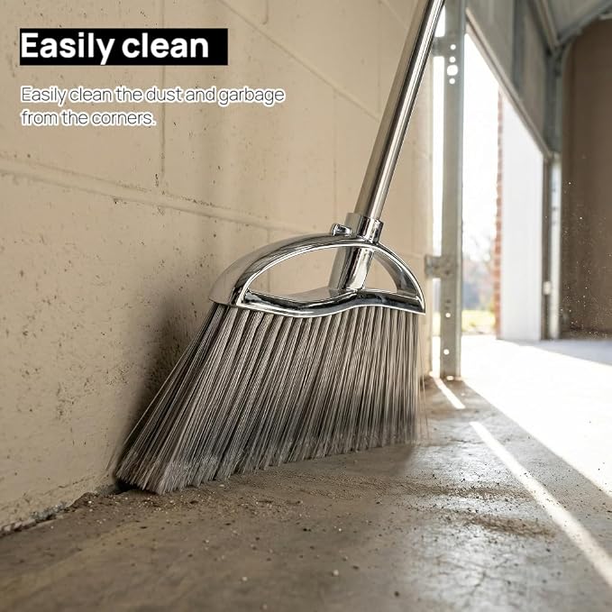 Outdoor Stiff Bristles Angle Broom Heavy Duty Sweeping Patio Broom - Image 7