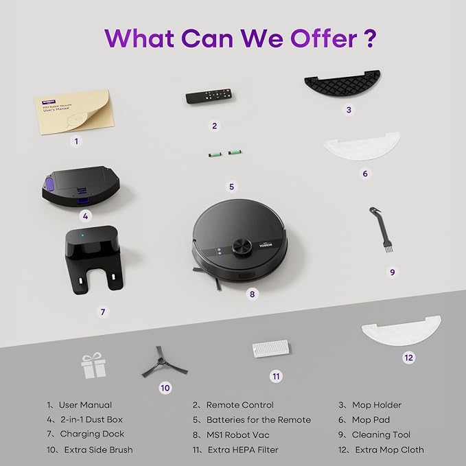MONSGA Robot Vacuum and Mop Combo, 5000Pa Robotic Vacuum - Image 9
