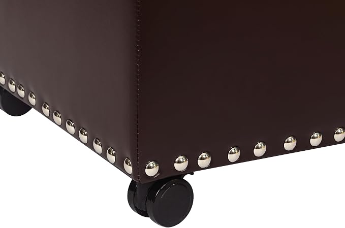Leather Storage Ottoman Bench - Image 5