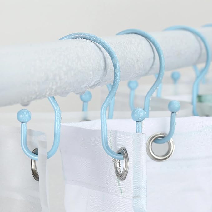 Goowin Shower Curtain Hooks, Stainless Steel Shower Curtain Hangers, Metal - Image 2