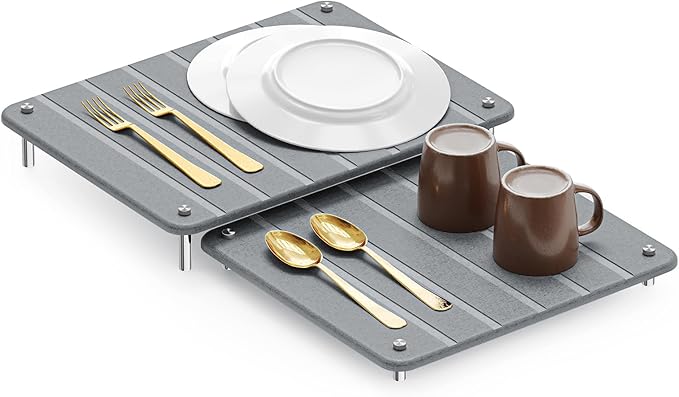SpaceAid 2 Pack Stone Dish Drying Mats by SpaceAid