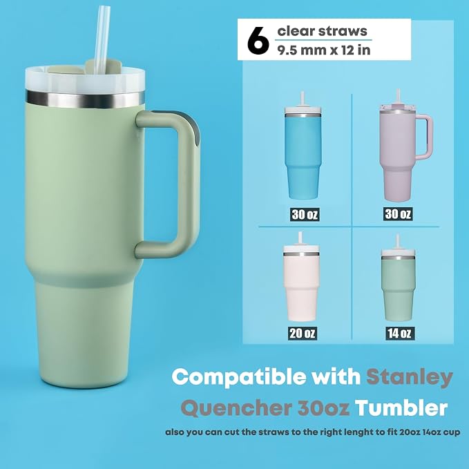 ALINK Clear Replacement Straws for Stanley 30 oz Tumbler, DISHWASHER SAFE - Image 8
