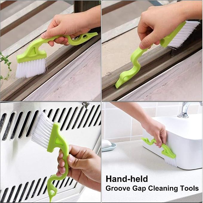Window Track and Grout Cleaning Brush Set, Tile Lines, Sink Corners, Small Gaps - Image 3