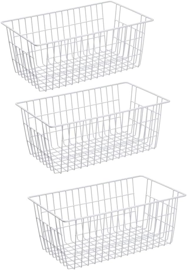 Slideep Farmhouse Metal Wire Basket, Fridge Freezer Storage Organizer Bins by WelcometotheSlideep