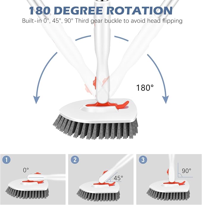 SetSail Floor Scrub Brush, 3-In-1 Tile Tub Floor Scrubber - Image 3