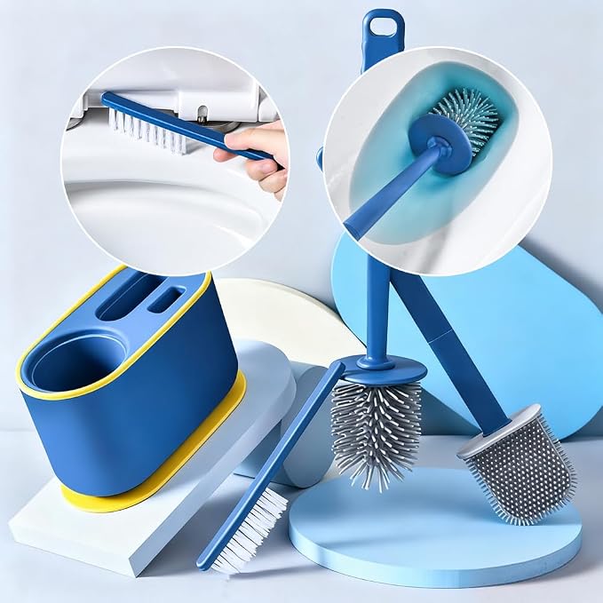 Toilet Brush Set, Bathroom Accessories, Toilet Bowl Cleaners, Deep Cleansing - Image 3