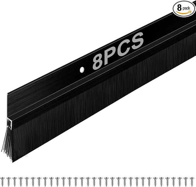 Frienda 8 Set Door Brush Bottom Sweep Brush Weather Stripping Aluminum Door Seal by Frienda