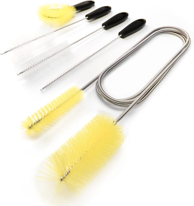 Flexible Sewer Brush, 61-Inch Long Dual Head Hose and Crevice Brush, and 3-Pack by Suseg