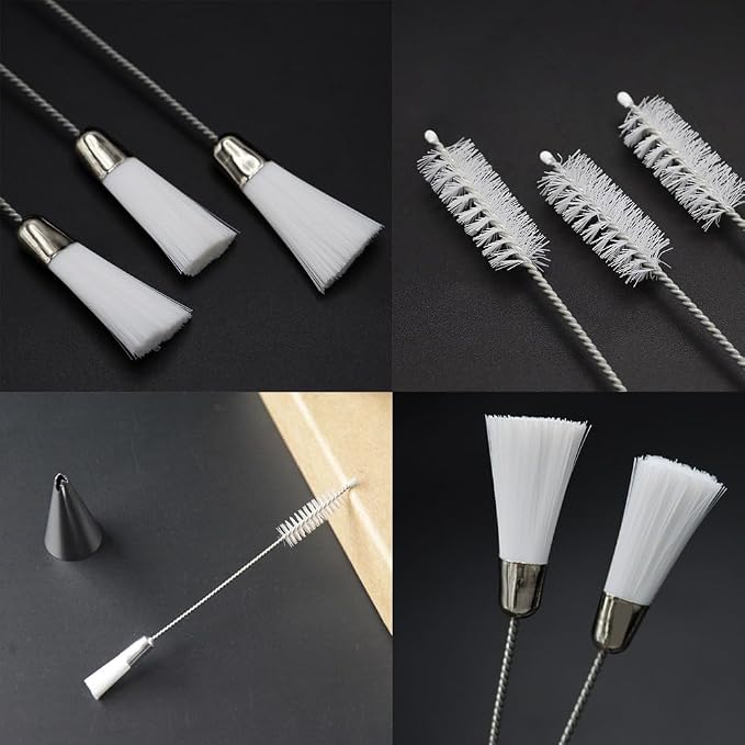 4 Pack Piping Tip Cleaning Brush Double-Headed Nylon Hard Bristle Brushes Pipe - Image 2