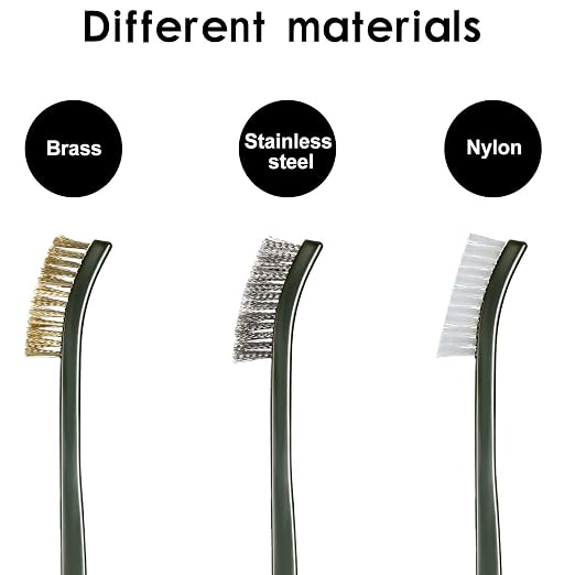 Patelai 9 Pcs Mini Wire Brush Set – Stainless Steel, Brass & Nylon – Rust - Image 3