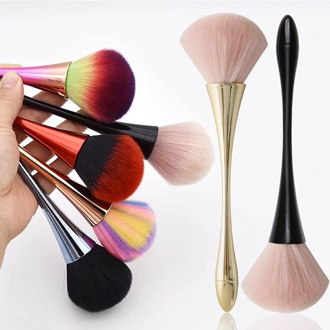 2Pcs Nail Dust Brush Acrylic Brush Cleaner Nail Brushes - Image 3
