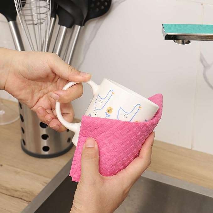 Swedish Dishcloths for Kitchen | 6 Pack Absorbent Cellulose Sponge Cloths - Image 5