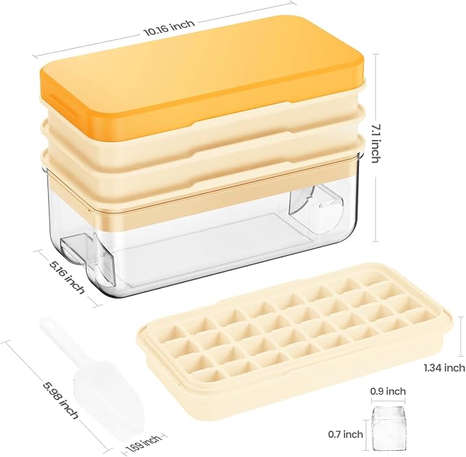 PHINOX Ice Cube Tray with Lid and Bin, 3 Pack Plastic Ice Cube Tray Molds - Image 5