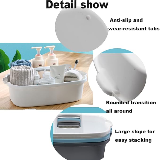 Cleaning Supplies Caddy, Large Plastic Shower Caddy Basket - Image 3