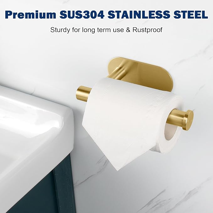 NearMoon Toilet Paper Holder Self Adhesive, Premium Thicken SUS304 Stainless - Image 2
