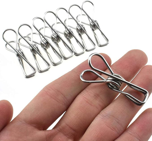 HAHIYO Clothespins Chip Clips All Metal Stainless Steel No Rust Stains Strong by HAHIYO