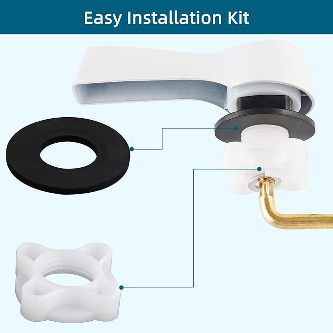 Hygie Rinse 2PCS Metal Toilet Handle Lever Flush Replacement, Universal Front - Image 5