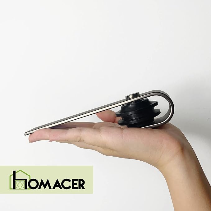 Homacer Mini Brushed Nickel Non-Bypass Sliding Barn Door Hardware Kit, - Image 4