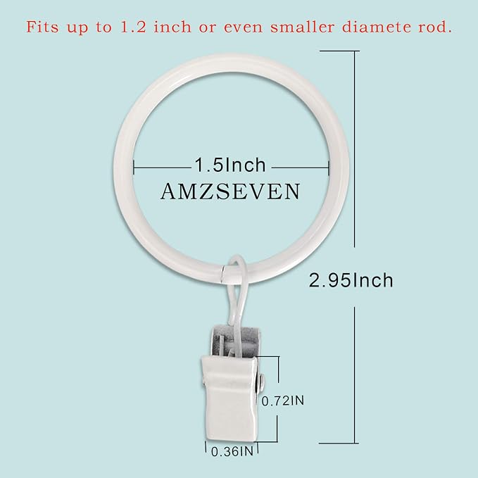 40 Pack Metal Curtain Rings - Image 2