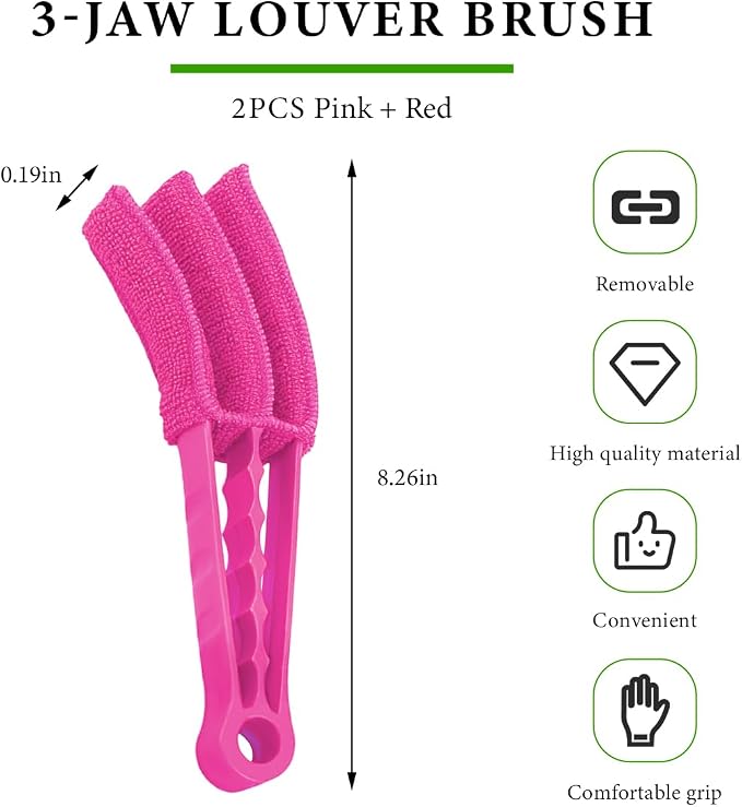 2 PCS Blind Cleaner Duster Tool, Window Venetian Hand-held 3 Arm Dusting - Image 2