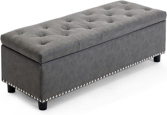 BELLEZE 47" Storage Ottoman, Storage Bench by BELLEZE