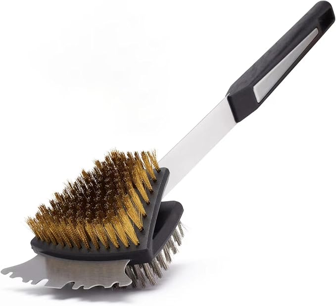 Double Sided Grill Cleaning Brush and Scraper, 16.5" BBQ Brush, Barbecue Cleaner by DAILYKISN