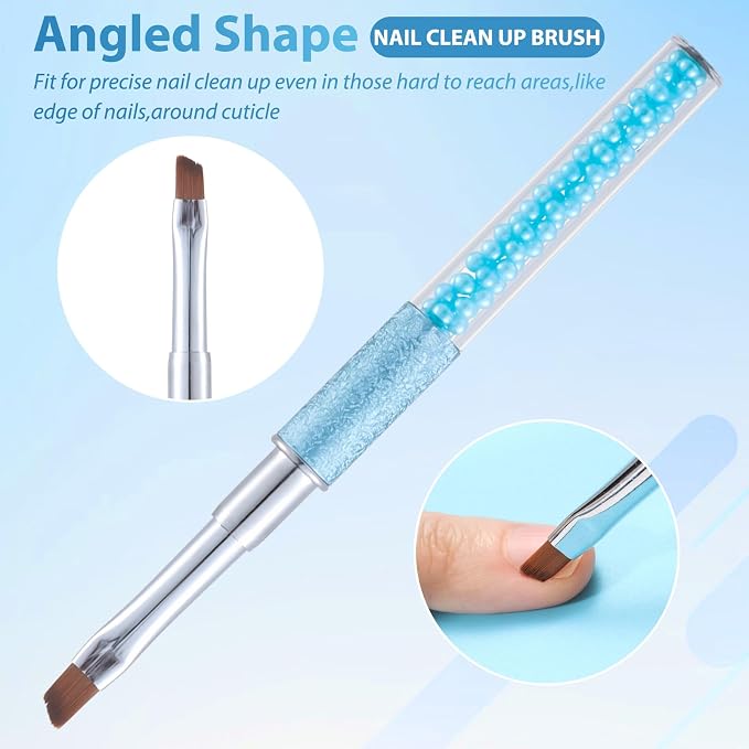 Pearl Blue Nail Art Clean Up Brushes - Image 5