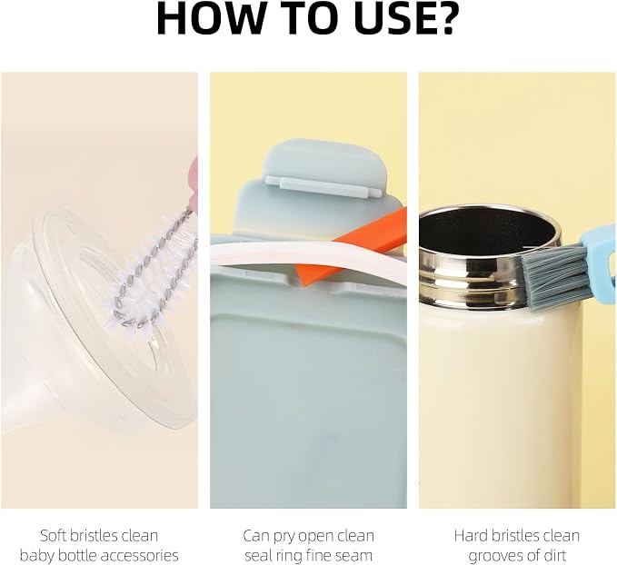 9 Pcs 3 in 1 Cup Lid Cleaning Brush, Cup Lid Gap Cleaner - Image 5