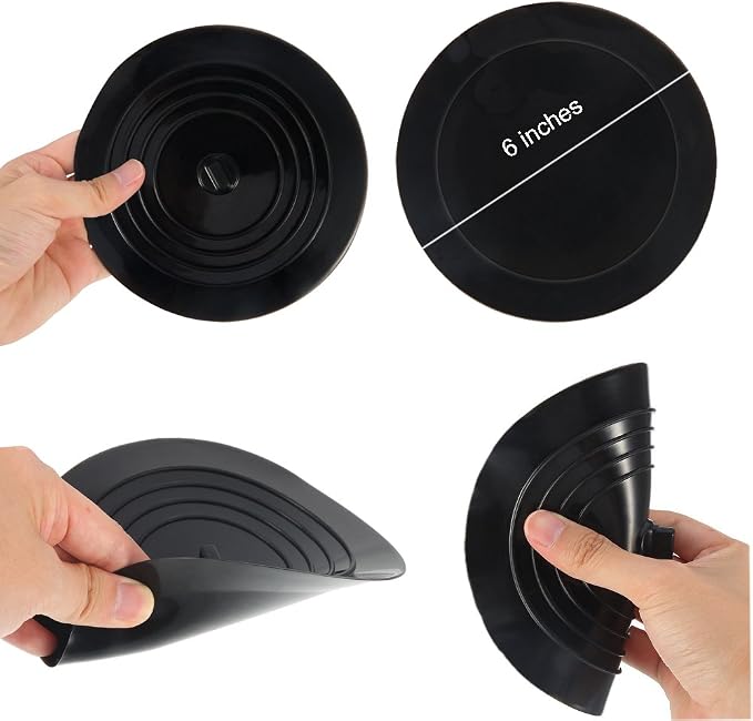 V-TOP Tub Stopper 2 Pack, 6 inches Large Silicone Drain Plug Hair Stopper Flat - Image 6