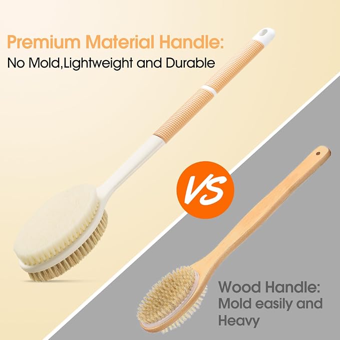 Body Scrubber Anti Slip for Shower, Shower Brush Long Handle - Image 4