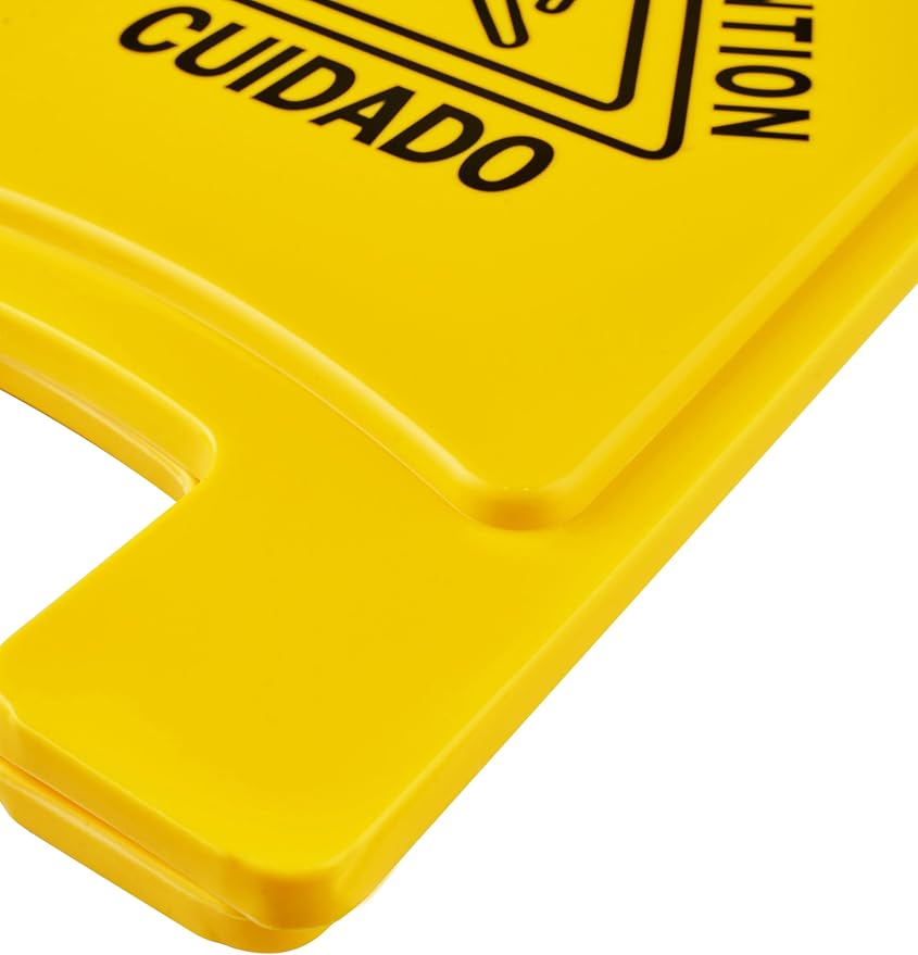 Wet Floor Sign, Slippery When Wet A-Frame Caution Sign, Bright Yellow - Image 3