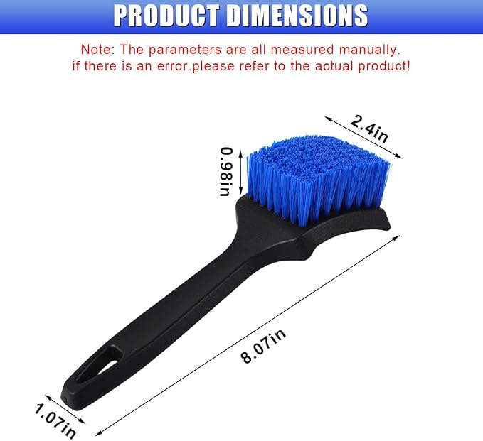 Car Wheel Brush, Stiff Bristle Short Handle Scrub Tire & Wheel Rim Brush - Image 2