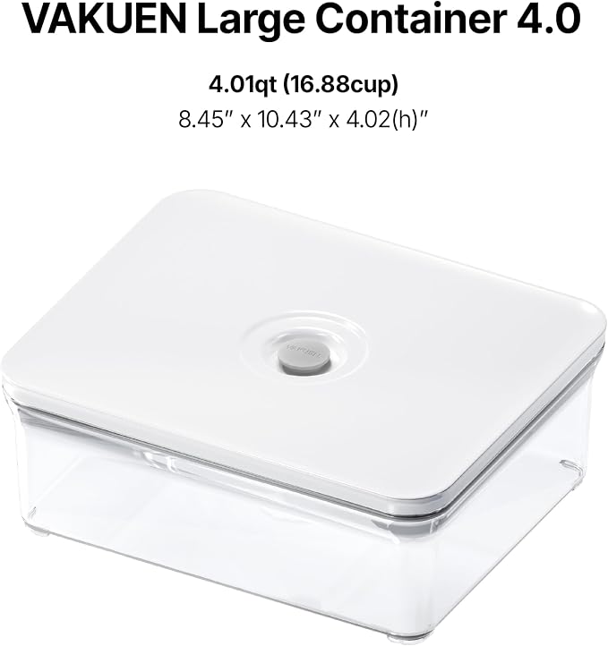 VAKUEN Premium Airtight Food Storage Containers, 4L Smart One-Click Seal Lid - Image 2