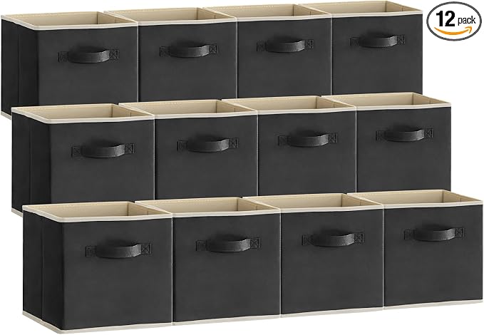 Lifewit 12 Packs Storage Cubes, 11 Inch Cube Storage Bins, Foldable Decorative by Lifewit