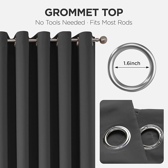 Joydeco Blackout Patio Sliding Door Curtains 84 Inches Long, Grommet Privacy - Image 9