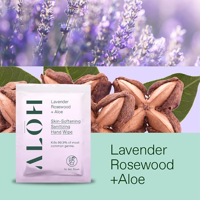 ALŌH Skin - Softening Sanitizing Hand Wipes – Lavender Rosewood + Aloe - 1 Box - Image 2