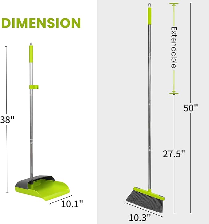 Broom and Standing Dustpan Set 50” Angle Broom - Image 4
