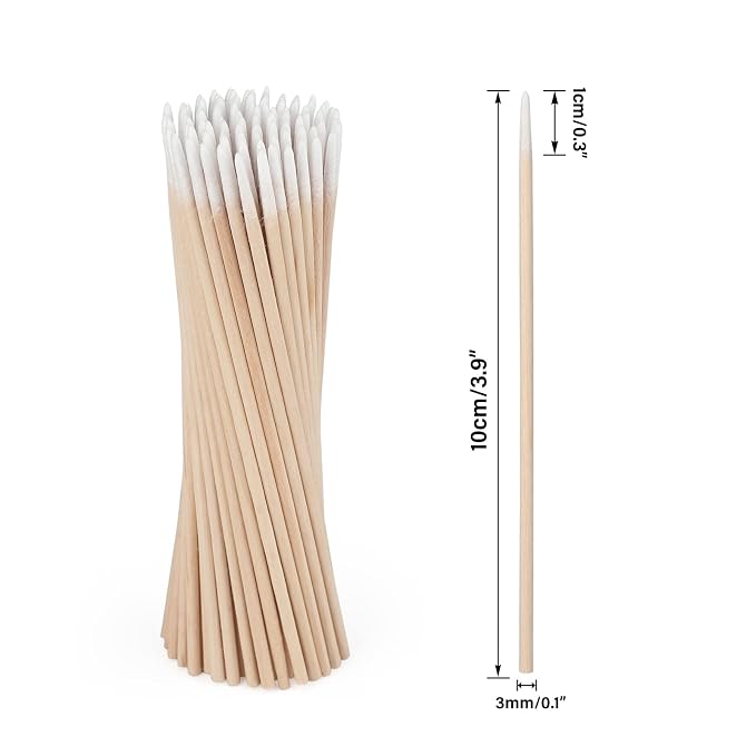 G2PLUS 500PCS Cotton Swabs, Wood Disposable Micro Applicators Brush - Image 2